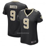 Camiseta NFL Game Mujer New Orleans Saints Drew Brees Negro
