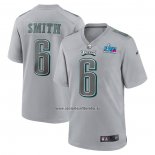 Camiseta NFL Game Philadelphia Eagles DeVonta Smith Super Bowl LVII Patch Atmosphere Fashion Gris