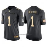 Camiseta NFL Gold Anthracite Carolina Panthers Newton Salute To Service 2016 Negro