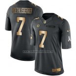 Camiseta NFL Gold Anthracite Pittsburgh Steelers Roethlisberger Salute To Service 2016 Negro
