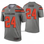 Camiseta NFL Legend Cleveland Browns 24 Nick Chubb Inverted Gris