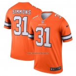 Camiseta NFL Legend Denver Broncos Justin Simmons Alterno Naranja
