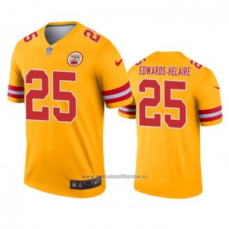 Camiseta NFL Legend Kansas City Chiefs Clyde Edwards Helaire Inverted Oro