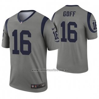 Camiseta NFL Legend Los Angeles Rams 16 Jared Goff Inverted Gris