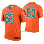 Camiseta NFL Legend Miami Dolphins 63 Michael Deiter Inverted Naranja