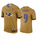 Camiseta NFL Limited Baltimore Ravens Tucker Big Logo Number Amarillo