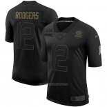 Camiseta NFL Limited Green Bay Packers Rodgers 2020 Salute To Service Negro