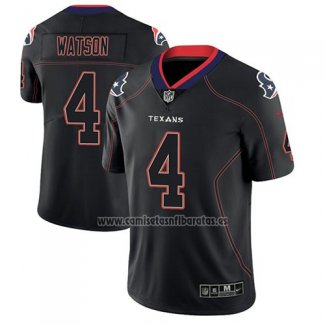 Camiseta NFL Limited Houston Texans Deshaun Watson Negro Color Rush 2018 Lights Out