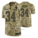 Camiseta NFL Limited Los Angeles Rams 34 Malcolm Brown 2018 Salute To Service Camuflaje