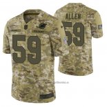 Camiseta NFL Limited Miami Dolphins 59 Chase Allen 2018 Salute To Service Camuflaje