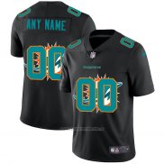 Camiseta NFL Limited Miami Dolphins Personalizada Logo Dual Overlap Negro