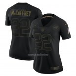 Camiseta NFL Limited Mujer Carolina Panthers Christian Mccaffrey 2020 Salute To Service Negro