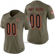 Camiseta NFL Limited Mujer Cincinnati Bengals Personalizada 2017 Salute To Service Verde