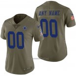 Camiseta NFL Limited Mujer Dallas Cowboys Personalizada 2017 Salute To Service Verde