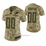 Camiseta NFL Limited Mujer Detroit Lions Personalizada 2018 Salute To Service Verde