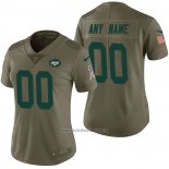 Camiseta NFL Limited Mujer New York Jets Personalizada 2017 Salute To Service Verde