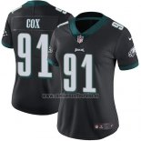 Camiseta NFL Limited Mujer Philadelphia Eagles 91 Fletcher Cox Negro Alternate Stitched Vapor Untouchable