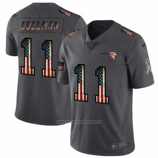 Camiseta NFL Limited New England Patriots Edelman Retro Flag Negro