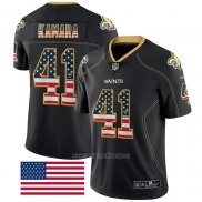 Camiseta NFL Limited New Orleans Saints Alvin Kamara Rush USA Flag Negro