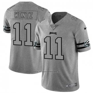 Camiseta NFL Limited Philadelphia Eagles Wentz Team Logo Gridiron Gris