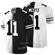 Camiseta NFL Limited Philadelphia Eagles Wentz White Black Split