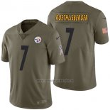 Camiseta NFL Limited Pittsburgh Steelers 7 Ben Roethlisberger 2017 Salute To Service Verde