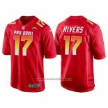 Camiseta NFL Pro Bowl Los Angeles Chargers 17 Philip Rivers AFC 2018 Rojo