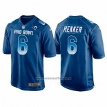 Camiseta NFL Pro Bowl Los Angeles Rams 6 Johnny Hekker NFC 2018 Azul