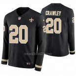 Camiseta NFL Therma Manga Larga New Orleans Saints Ken Crawley Negro