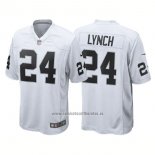 Camiseta NFL Game Las Vegas Raiders 24 Marshawn Lynch Blanco