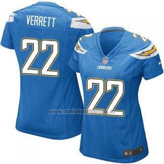 Camiseta NFL Game Mujer Los Angeles Chargers Verrett Azul