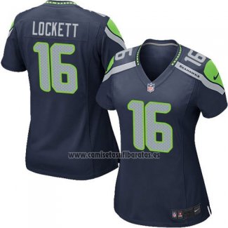 Camiseta NFL Game Mujer Seattle Seahawks Lockett Azul Oscuro