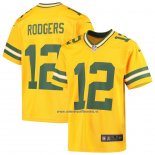 Camiseta NFL Game Nino Green Bay Packers Aaron Rodgers Inverted Oro