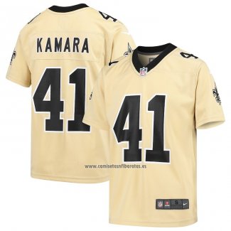 Camiseta NFL Game Nino New Orleans Saints Alvin Kamara Inverted Oro