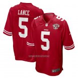 Camiseta NFL Game San Francisco 49ers Trey Lance 75 Aniversario Rojo