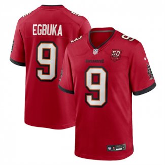 Camiseta NFL Game Tampa Bay Buccaneers Emeka Egbuka 50th Season Patch Rojo