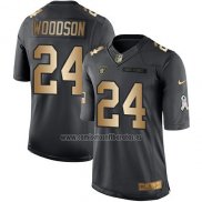 Camiseta NFL Gold Anthracite Las Vegas Raiders Woodson Salute To Service 2016 Negro