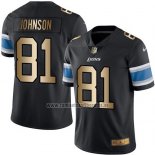 Camiseta NFL Gold Legend Detroit Lions Johnson Negro