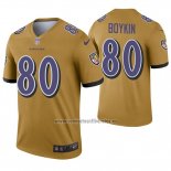 Camiseta NFL Legend Baltimore Ravens 80 Miles Boykin Inverted Oro
