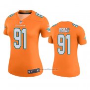 Camiseta NFL Legend Mujer Miami Dolphins Emmanuel Ogbah Naranja Color Rush