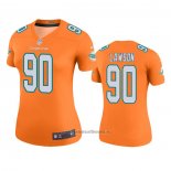Camiseta NFL Legend Mujer Miami Dolphins Shaq Lawson Naranja Color Rush