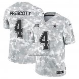 Camiseta NFL Limited Dallas Cowboys Dak Prescott 2024 Salute To Service Gris