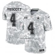 Camiseta NFL Limited Dallas Cowboys Dak Prescott 2024 Salute To Service Gris