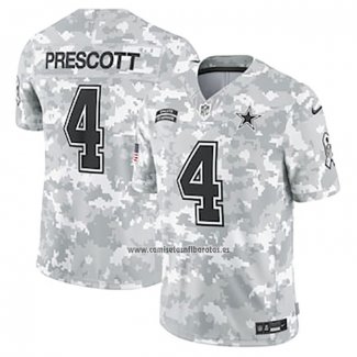 Camiseta NFL Limited Dallas Cowboys Dak Prescott 2024 Salute To Service Gris