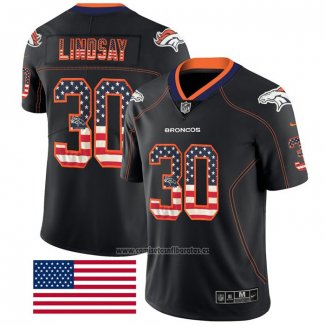 Camiseta NFL Limited Denver Broncos Lindsay Rush USA Flag Negro