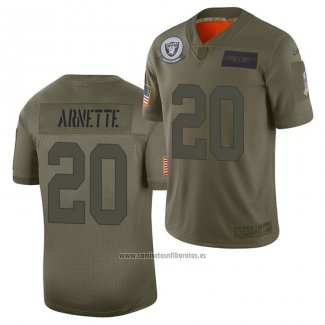 Camiseta NFL Limited Las Vegas Raiders Damon Arnette 2019 Salute To Service Verde