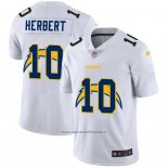 Camiseta NFL Limited Los Angeles Chargers Herbert Logo Dual Overlap Blanco