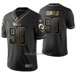 Camiseta NFL Limited Los Angeles Rams Aaron Donald Golden Edition Negro