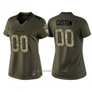 Camiseta NFL Limited Mujer Denver Broncos Personalizada Salute To Service Verde