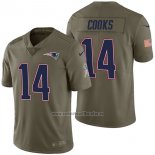 Camiseta NFL Limited New England Patriots 14 Brandin Cooks 2017 Salute To Service Verde